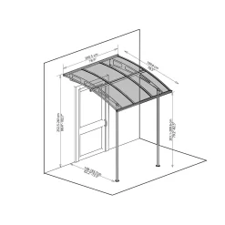Palram - Canopia Canopy Vega 2000 Grey Clear -Garden Furniture Store 12806781 1344833199733610