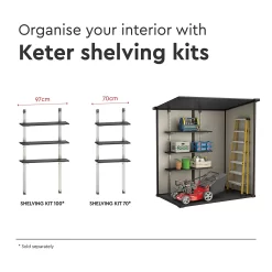 Keter Manor 6 X 4ft Outdoor Garden Pent Storage Shed - Beige/Brown -Garden Furniture Store 12808002 1605036177192040