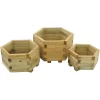 Forest Garden Wooden York Hexagonal Planter (Set Of 3) -Garden Furniture Store 12812616 1994831955629023