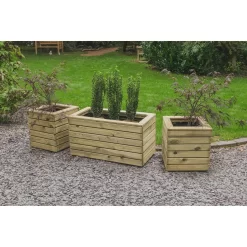 Forest Garden Wooden Linear Double Planter -Garden Furniture Store 12814339 1214832957452263