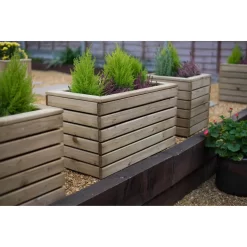 Forest Garden Wooden Linear Double Planter -Garden Furniture Store 12814339 1414832957039523