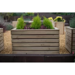 Forest Garden Wooden Linear Double Planter -Garden Furniture Store 12814339 1664832957292915