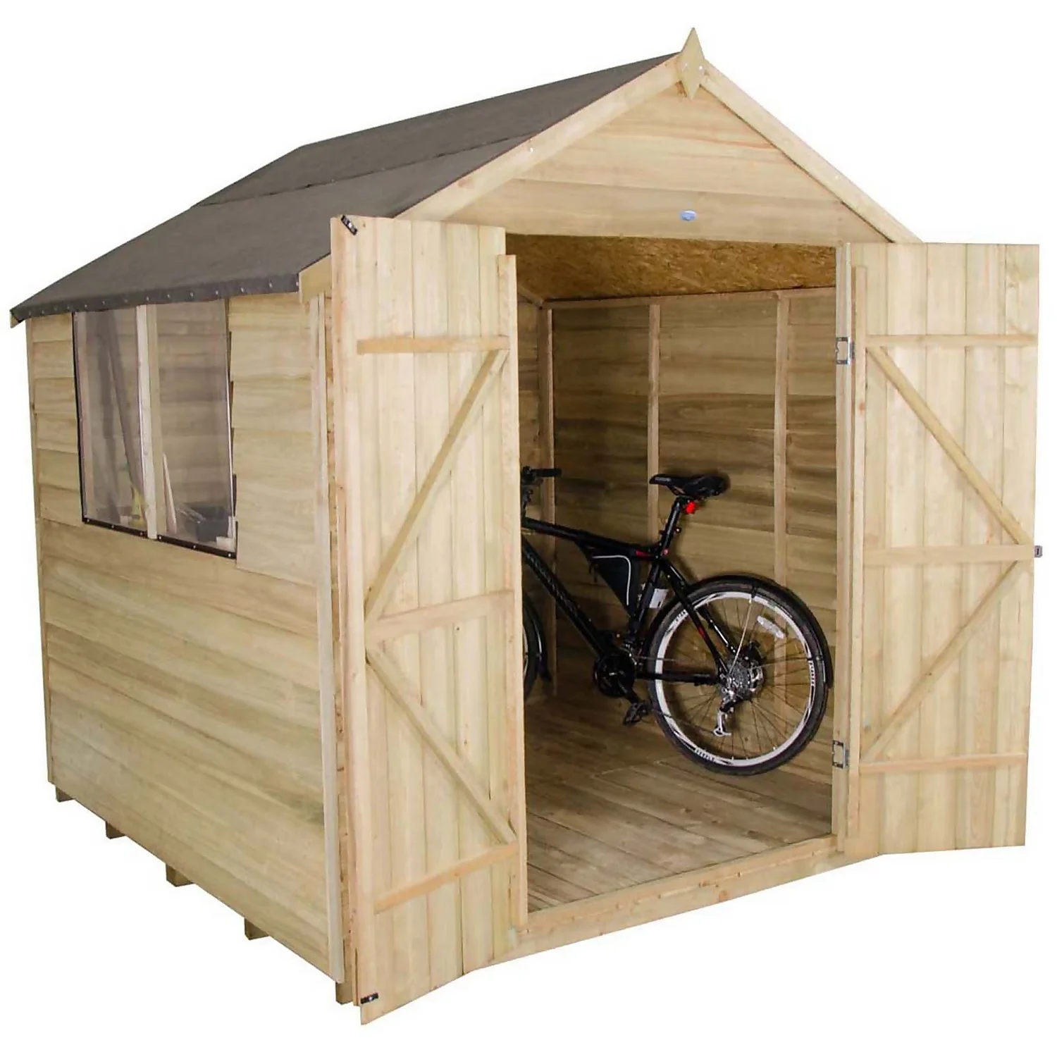 7x7ft Forest Wooden Overlap Pressure Treated Apex Shed -incl. Installation 3 7x7ft Forest Wooden Overlap Pressure Treated Apex Shed -incl. Installation