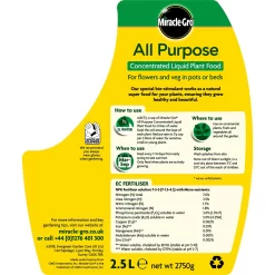 Miracle-Gro All Purpose Concentrated Liquid Plant Food - 2.5L 10 Miracle-Gro All Purpose Concentrated Liquid Plant Food - 2.5L -Garden Furniture Store 12815508 1954833196308444