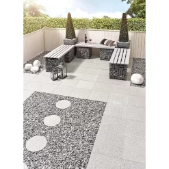 Stylish Stone Granite Paving 400 X 400mm - Light Grey -Garden Furniture Store 12817633 1394845758393463