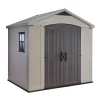 Keter Factor 8 X 6ft Outdoor Garden Apex Storage Shed - Beige/Brown -Garden Furniture Store 12817713 1924895619203559