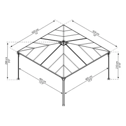 Palram - Canopia Palermo 4300 Garden Gazebo Grey -Garden Furniture Store 12819403 1434893347503053