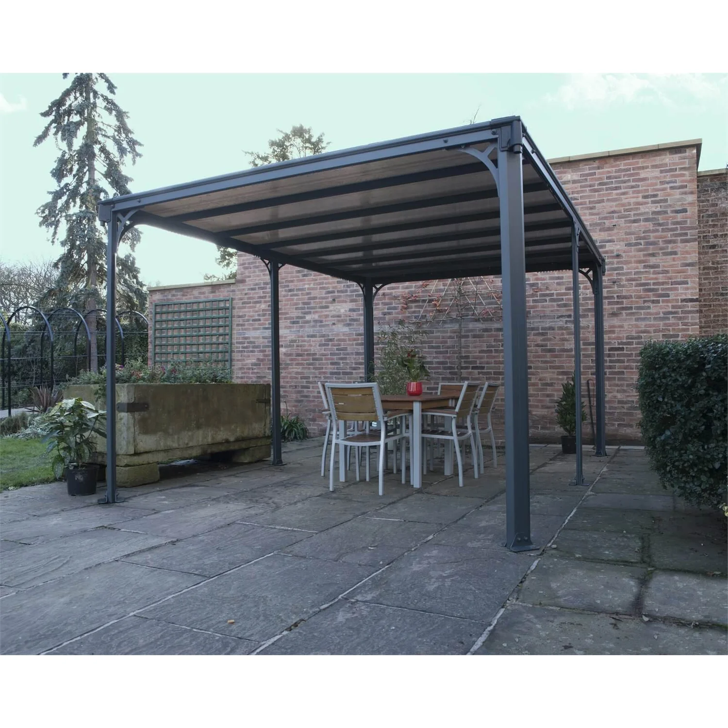 Palram - Canopia Milano 4300 Garden Gazebo Grey Bronze 3 Palram - Canopia Milano 4300 Garden Gazebo Grey Bronze