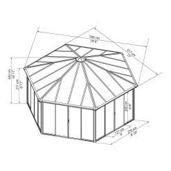 Palram - Canopia Garda Garden Conservatory Grey Bronze -Garden Furniture Store 12821929 6454833172872189
