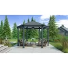 Palram - Canopia Roma Hexagonal Garden Gazebo Grey 1 Palram - Canopia Roma Hexagonal Garden Gazebo Grey -Garden Furniture Store 12821930 5254831431974796