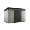 Keter Artisan 11 X 7ft Outdoor Plastic Garden Storage Pent Shed - Grey -Garden Furniture Store 12823649 5415036177743335