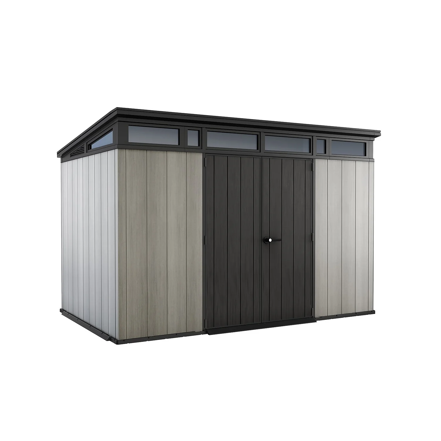 Keter Artisan 11 X 7ft Outdoor Plastic Garden Storage Pent Shed - Grey 3 Keter Artisan 11 X 7ft Outdoor Plastic Garden Storage Pent Shed - Grey