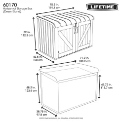 Lifetime Horizontal Storage Shed XL 6x3.5ft - 2123L -Garden Furniture Store 12826337 1144833224994063