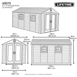 Lifetime 8 X 15ft Outdoor Storage Shed 15 Lifetime 8 X 15ft Outdoor Storage Shed -Garden Furniture Store 12826441 1594833223333086