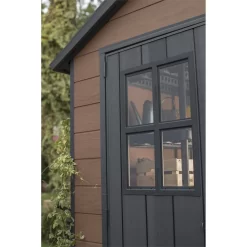 Keter Newton 7.5 X 9ft Outdoor Plastic Garden Storage Shed - Brown -Garden Furniture Store 12833042 1914843484659095