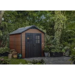 Keter Newton 7.5 X 9ft Outdoor Plastic Garden Storage Shed - Brown -Garden Furniture Store 12833042 4094843484755167