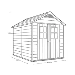 Keter Newton 7.5 X 9ft Outdoor Plastic Garden Storage Shed - Brown -Garden Furniture Store 12833042 4104843484562846