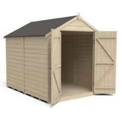 Forest 8 X 6ft Overlap Pressure Treated Apex Shed - Double Door No Windows - Incl. Installation 12 Forest 8 X 6ft Overlap Pressure Treated Apex Shed - Double Door No Windows - Incl. Installation -Garden Furniture Store 12833315 1014833201837066