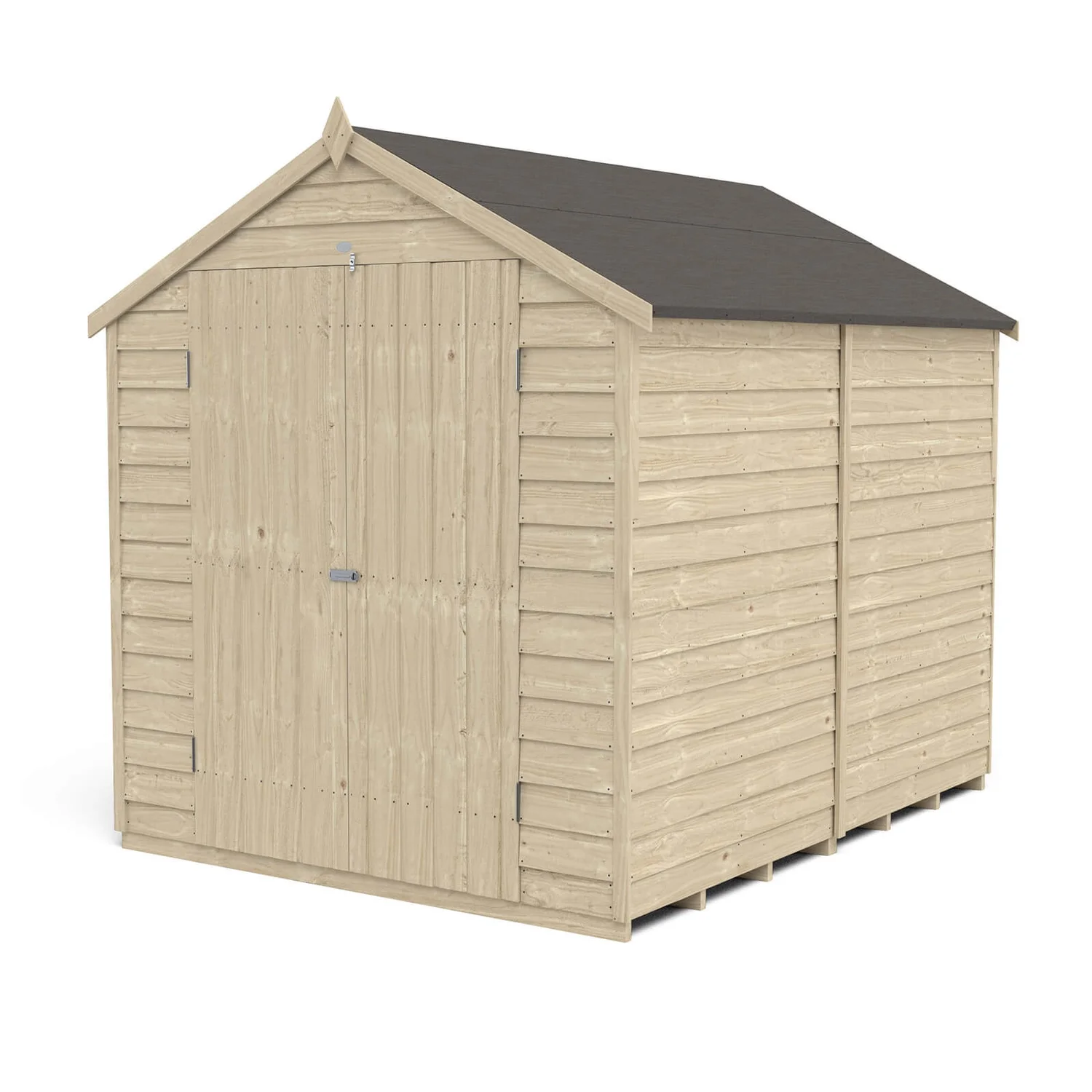 Forest 8 X 6ft Overlap Pressure Treated Apex Shed - Double Door No Windows - Incl. Installation 3 Forest 8 X 6ft Overlap Pressure Treated Apex Shed - Double Door No Windows - Incl. Installation