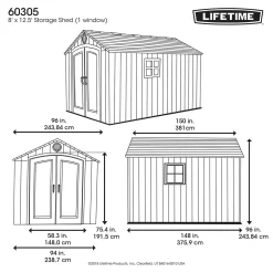 Lifetime 8x12.5 Ft Rough Cut Outdoor Storage Shed -Garden Furniture Store 12836583 4874833208914849