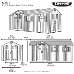 Lifetime 17.5 X 8 Ft Dual Entry Outdoor Storage Shed -Garden Furniture Store 12836595 2485012583902295