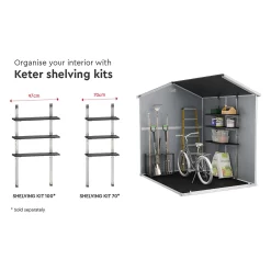 Keter Manor 6 X 8ft Outdoor Garden Apex Storage Shed - Grey -Garden Furniture Store 12840573 1125036178774807