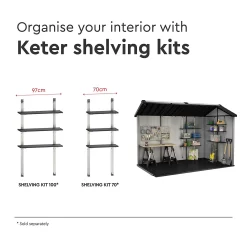 Keter Oakland 11 X 7.5ft Outdoor Garden Apex Storage Shed - Grey -Garden Furniture Store 12840588 1745036179845027