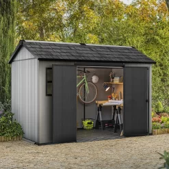 Keter Oakland 11 X 7.5ft Outdoor Garden Apex Storage Shed - Grey -Garden Furniture Store 12840588 2825036179562211
