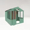 Country Living Grassthorpe 8 X 6ft Traditional Apex Greenhouse Combi Shed Painted + Installation - Aurora Green -Garden Furniture Store 12876023 1854976288280729
