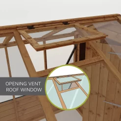 Country Living Southwell 8 X 4ft Premium Lean Too Greenhouse Painted + Installation - Aurora Green -Garden Furniture Store 12876030 1055004010828002