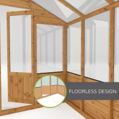 Country Living Southwell 8 X 4ft Premium Lean Too Greenhouse Painted + Installation - Aurora Green -Garden Furniture Store 12876030 1685004010778613