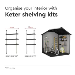 Keter Premier 7 X 7ft Outdoor Garden Apex Storage Shed - Grey -Garden Furniture Store 12882034 9065036180642424