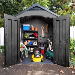 Keter Premier 7 X 7ft Outdoor Garden Apex Storage Shed - Grey -Garden Furniture Store 12882034 9565036180690085