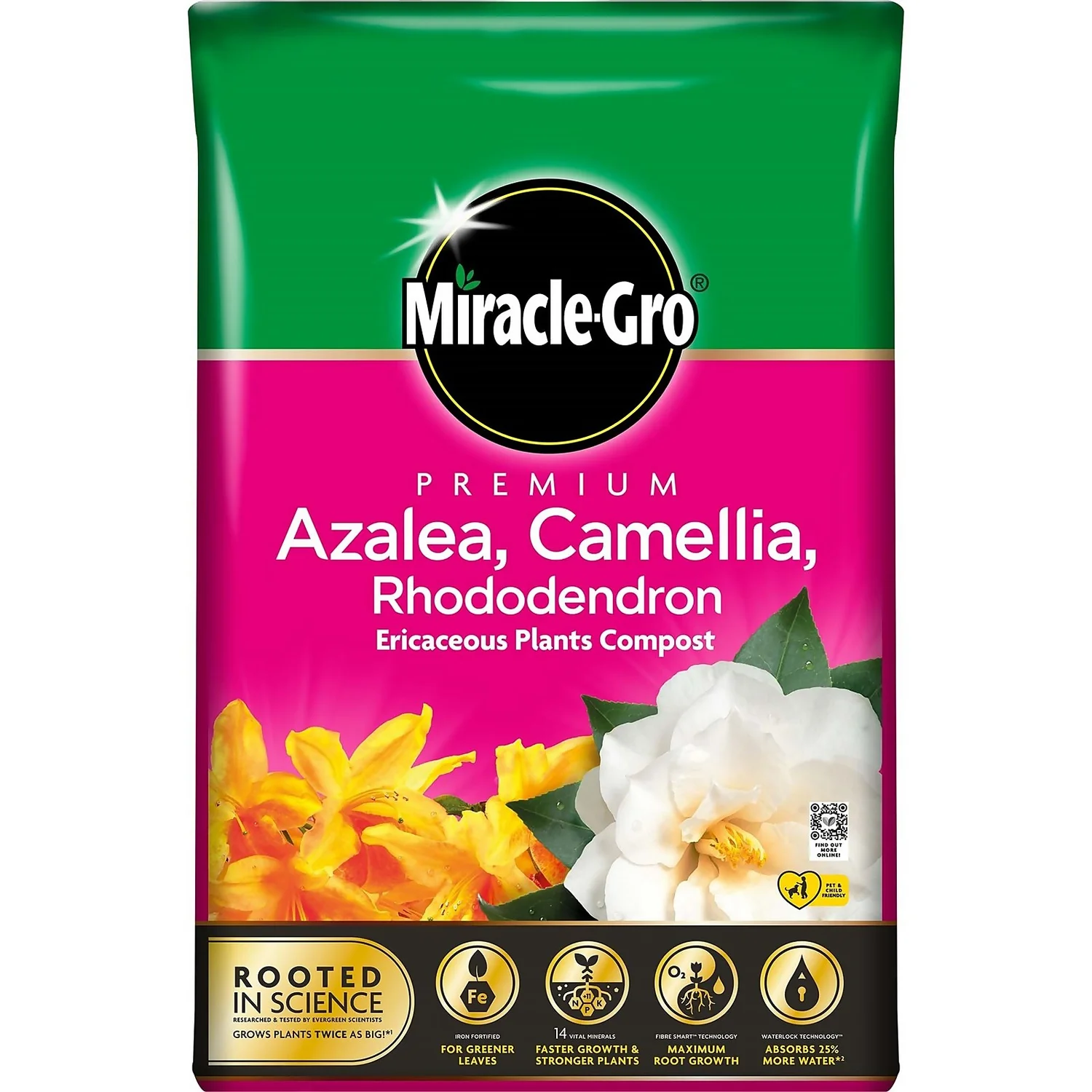 Miracle Gro Premium Azalea, Camellia & Rhododendron Ericaceous Compost - 40L 3 Miracle Gro Premium Azalea, Camellia & Rhododendron Ericaceous Compost - 40L