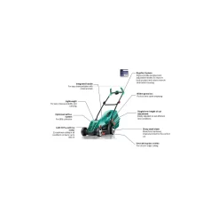 Bosch 1400W Rotak 37-14 Electric Lawn Mower - 37cm -Garden Furniture Store 12883599 1924843325901372