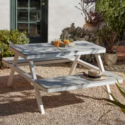 Picnic Bench - White & Grey -Garden Furniture Store 12885210 1454853415433776