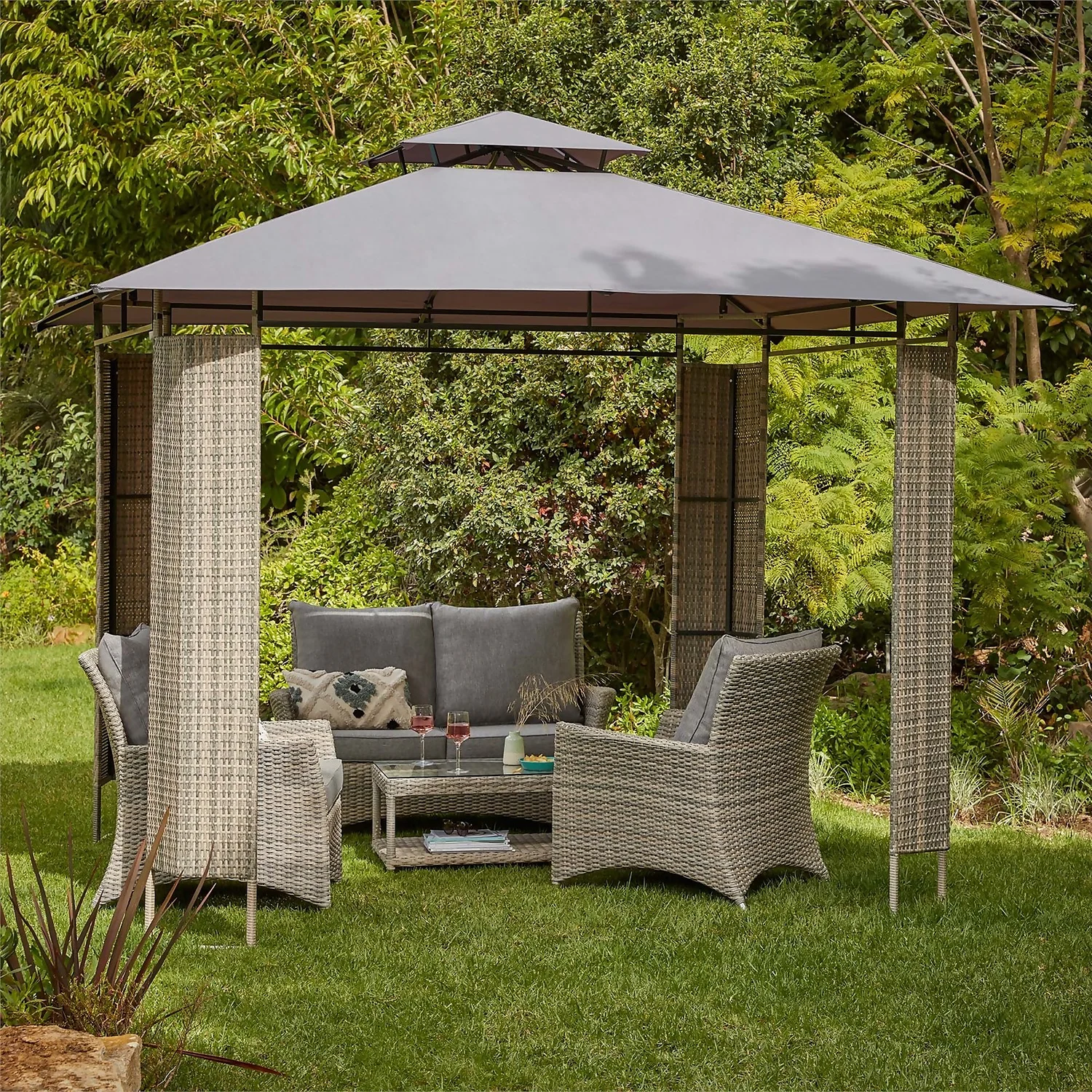 Florence Gazebo With Rattan Panels 4 Florence Gazebo With Rattan Panels - Image 2