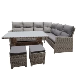 Mortimer Grey Rattan Garden Corner Sofa Set -Garden Furniture Store 12887790 1775047776377538