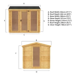 Mercia 3 X 2.5m 19mm Log Cabin 20 Mercia 3 X 2.5m 19mm Log Cabin -Garden Furniture Store 12888307 2115023719196020