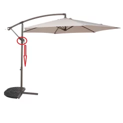 None 3m Overhanging Parasol - Light Grey -Garden Furniture Store 12888566 1274966185559530