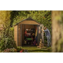 Keter Newton 7.5 X 7ft Outdoor Plastic Garden Storage Shed - Brown -Garden Furniture Store 12909854 1174845876264387