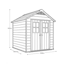 Keter Newton 7.5 X 7ft Outdoor Plastic Garden Storage Shed - Brown -Garden Furniture Store 12909854 1554845876068481