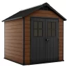 Keter Newton 7.5 X 7ft Outdoor Plastic Garden Storage Shed - Brown -Garden Furniture Store 12909854 8904899305412243