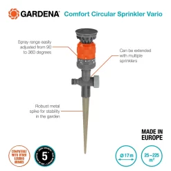 Gardena Comfort Circular Sprinkler Vario Spike -Garden Furniture Store 13043404 1015060198431329