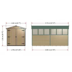 Shire 12 X 6ft Shed Overlap Double Door -Garden Furniture Store 13082798 8154862497333875