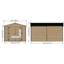 Shire 12 X 8ft Shed Overlap Double Door - No Windows -Garden Furniture Store 13082813 6994862497981632