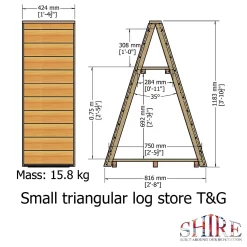 Shire Small Triangular Log Store Tongue And Groove 13 Shire Small Triangular Log Store Tongue And Groove -Garden Furniture Store 13082825 2104862456565036