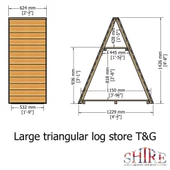 Shire Large Triangular Log Store Tongue And Groove 11 Shire Large Triangular Log Store Tongue And Groove -Garden Furniture Store 13082827 1554862456500944