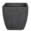 House Beautiful Roma Weave Charcoal Square Pot - 44cm