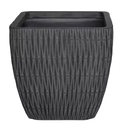 House Beautiful Roma Weave Charcoal Square Pot - 44cm